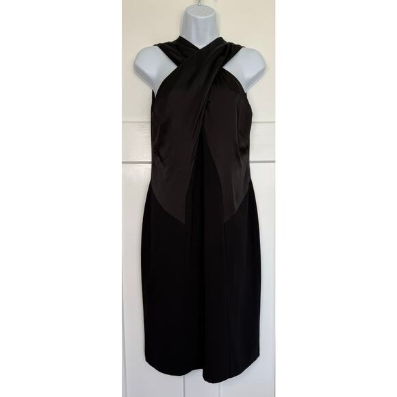 Lauren Ralph Lauren Dress Black Criss Cross Front Slvless Size‎ 10 - Picture 1 of 12